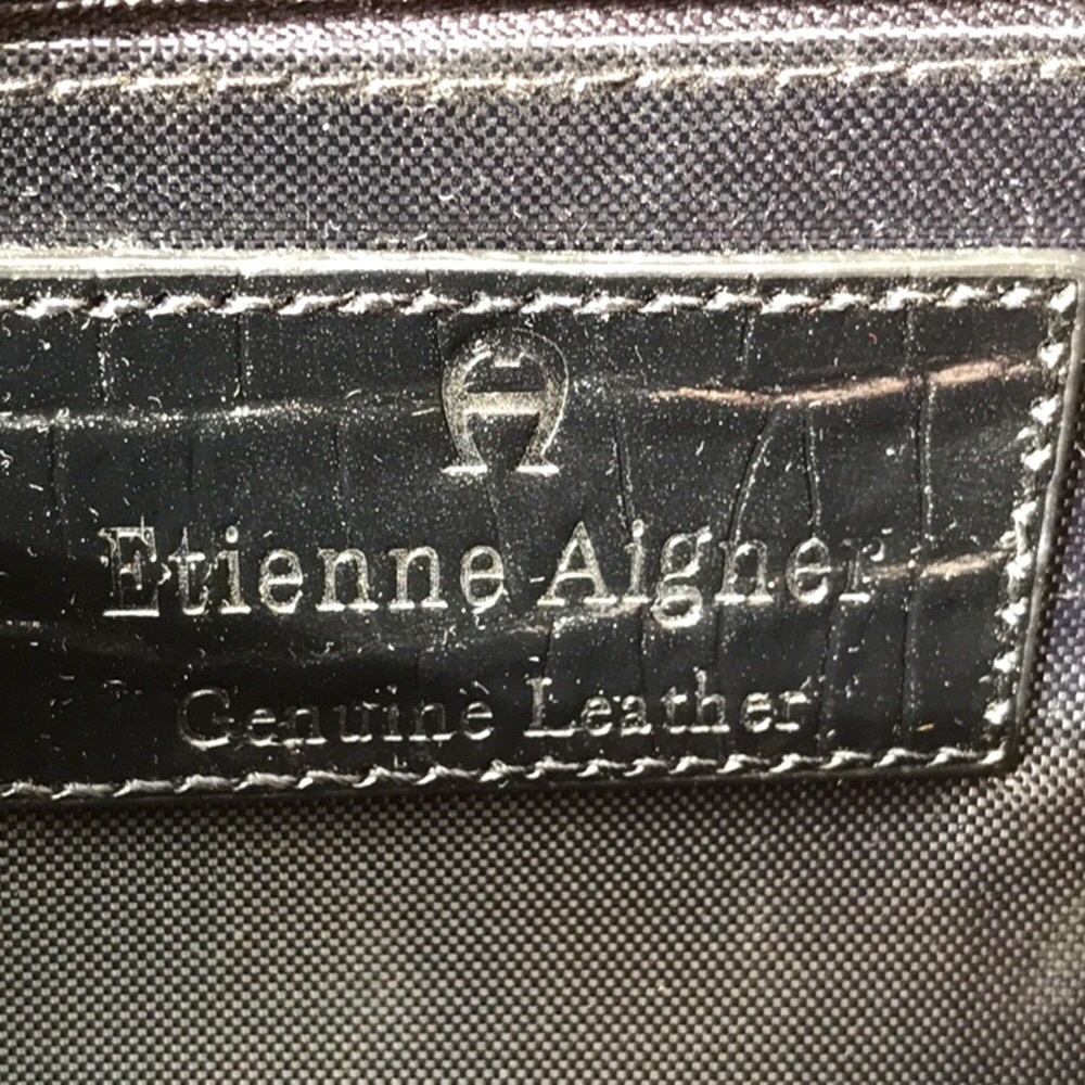 Vintage Etienne Aigner Black Leather Shoulder Bag with Textured Finish - Picture 15 of 16